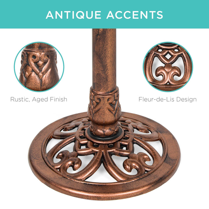 Stornfield | Garden Bird Bath with Fleur-de-Lis Decoration