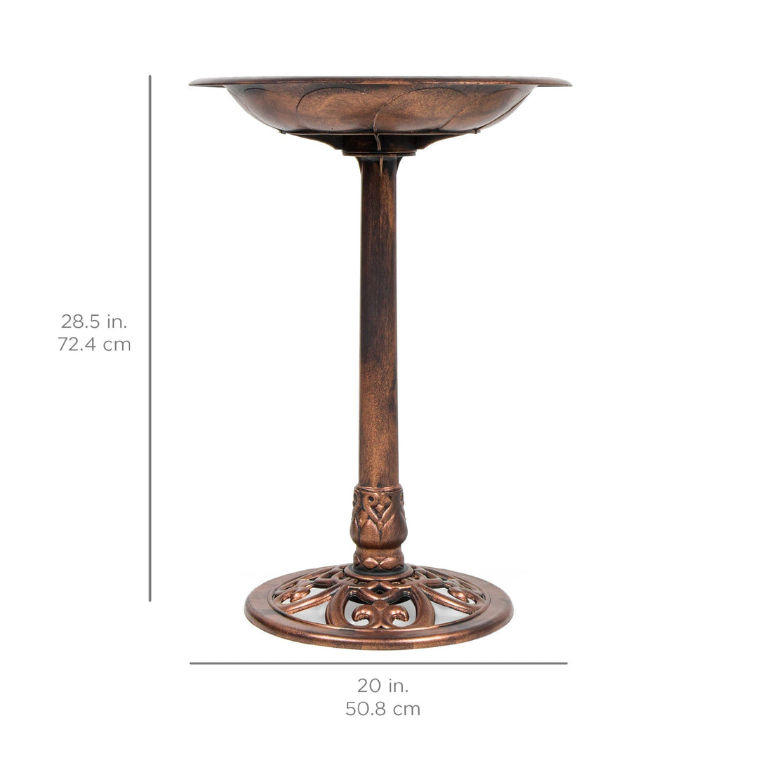 Stornfield | Garden Bird Bath with Fleur-de-Lis Decoration