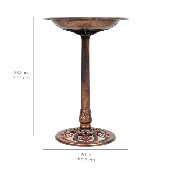 Stornfield | Garden Bird Bath with Fleur-de-Lis Decoration