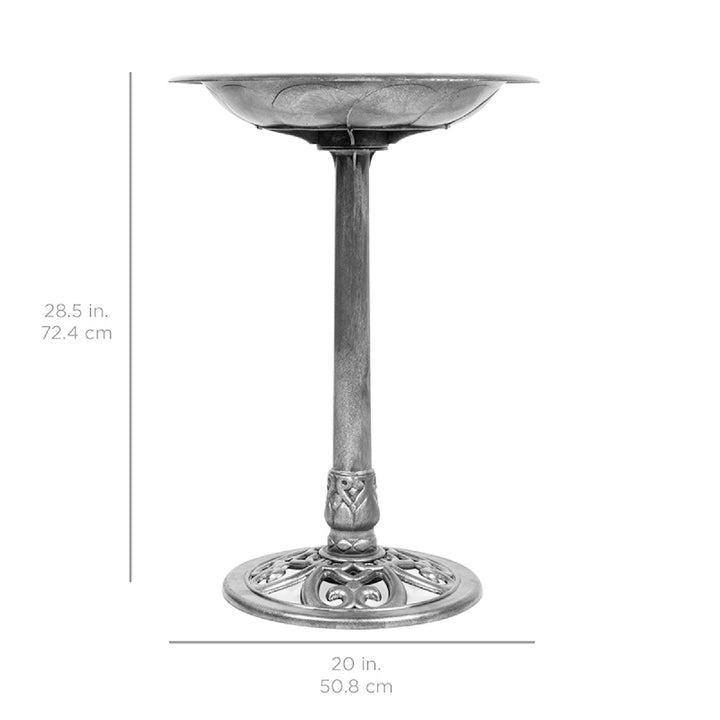 Stornfield | Garden Bird Bath with Fleur-de-Lis Decoration