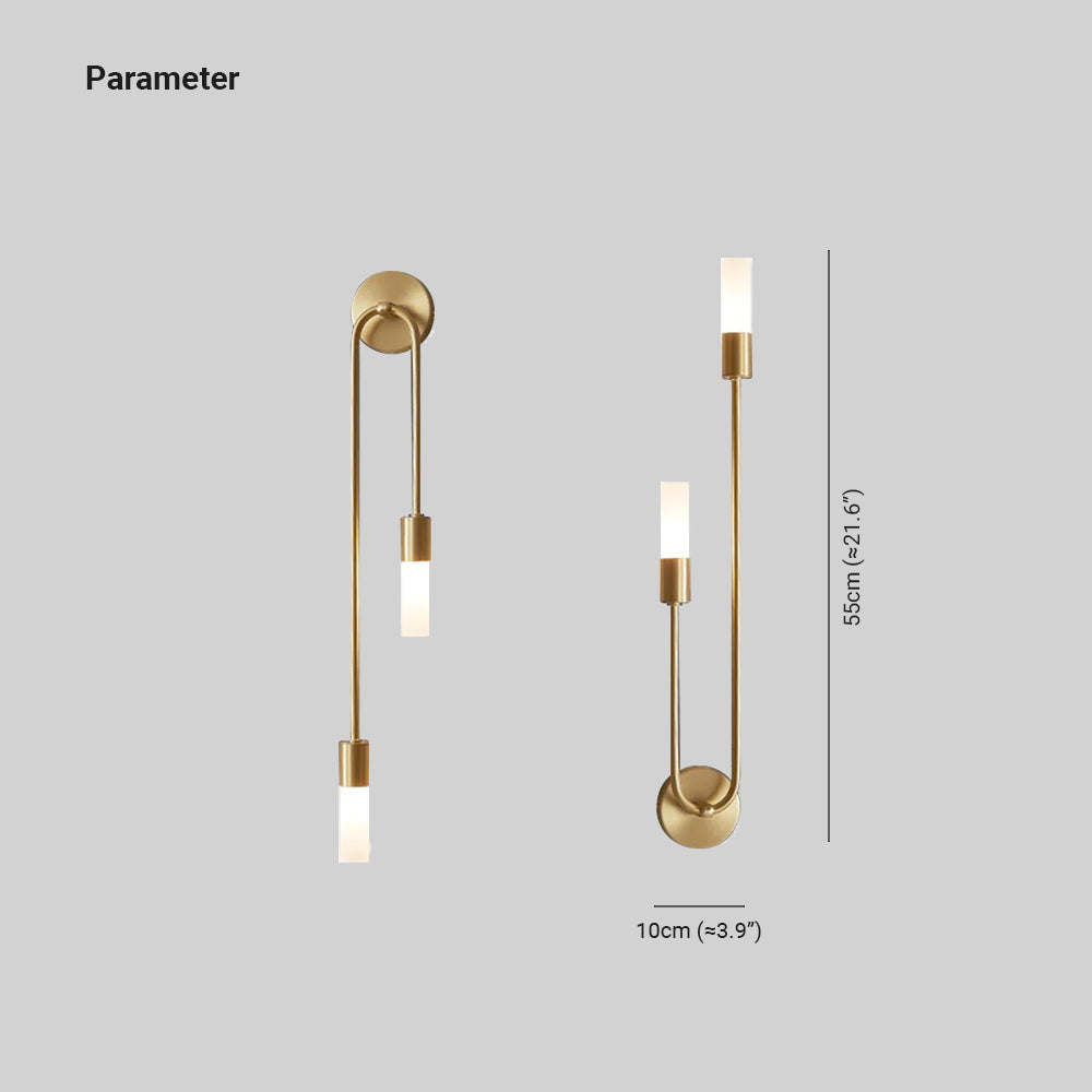 Modern LED Wall Lamp Gold – Slim 2-Light Stick Wall Lamp for Living Room and Bedroom | Stornfield