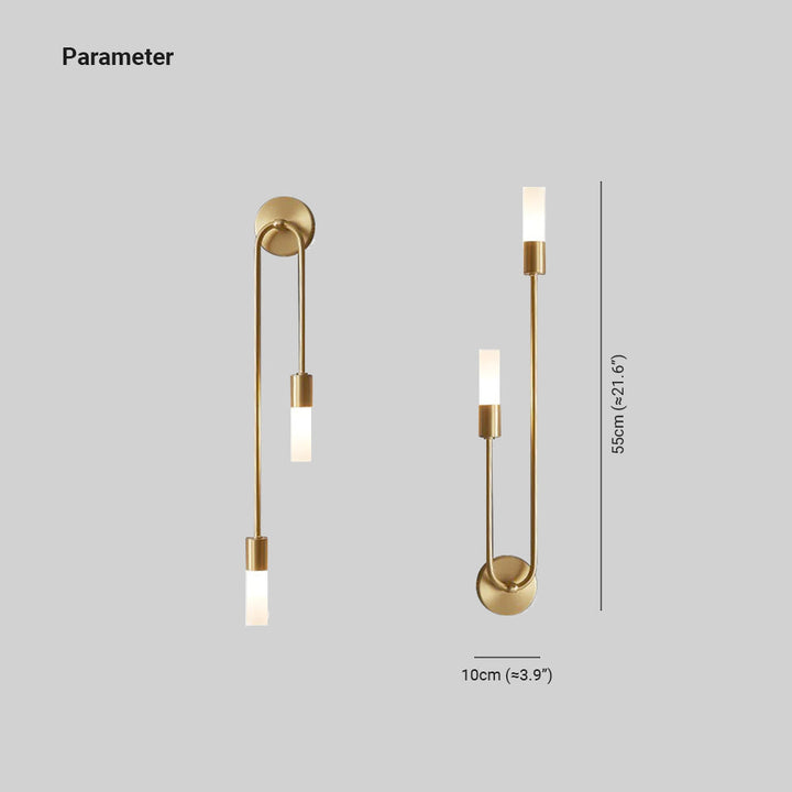 Modern LED Wall Lamp Gold – Slim 2-Light Stick Wall Lamp for Living Room and Bedroom | Stornfield