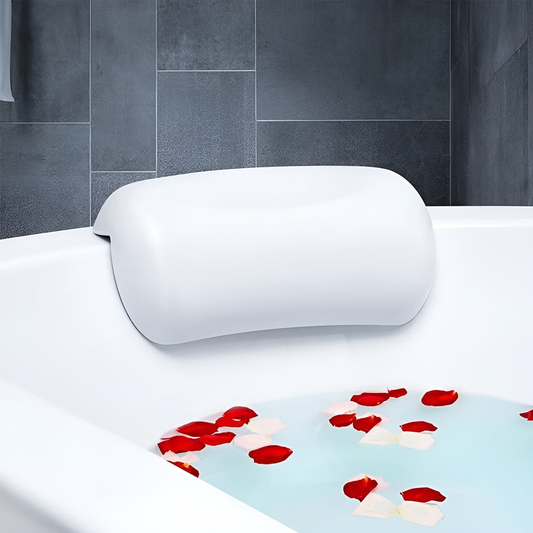 Bathtub pillow – Waterproof & Non-slip | Soft Memory Foam Head & Back Cushion with Suction Cups | Stornfield