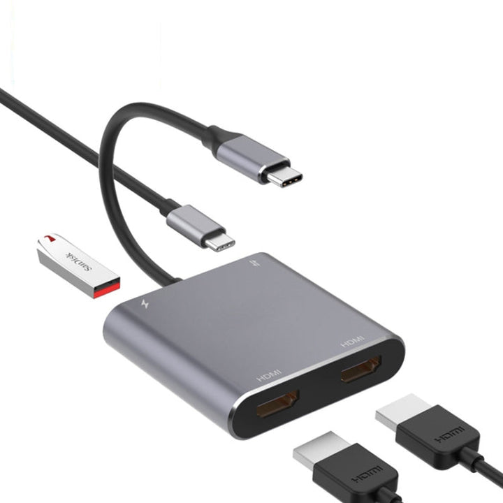 Stornfield | 4-in-1 USB-C Hub Adapter to Dual HDMI + USB + USB-C