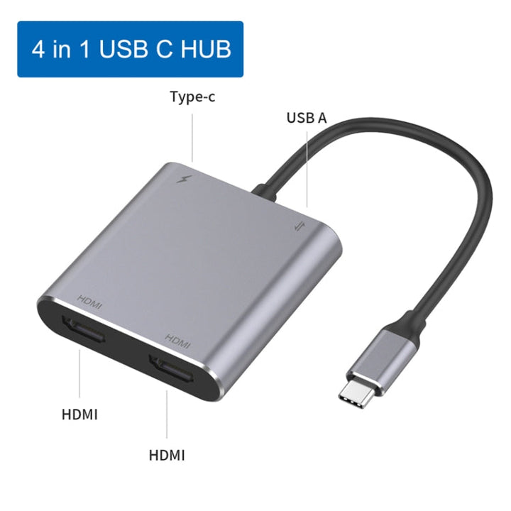 Stornfield | 4-in-1 USB-C Hub Adapter to Dual HDMI + USB + USB-C