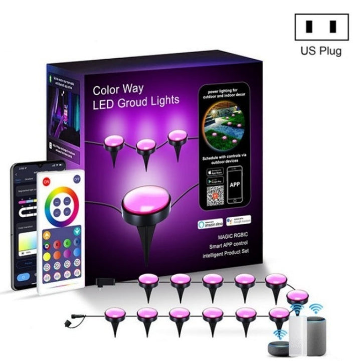Stornfield | CP01 Outdoor WIFI Smart Garden Light APP Control Music Sync Outdoor Floor Lights (US Plug)