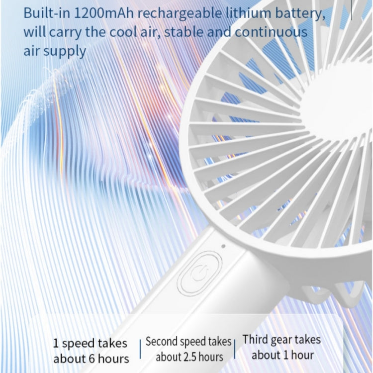F35 With Hanging Hole Rechargeable Cooling Fan Powerful Handheld Fan 1200mAh Desk Fan(Baby Blue) | Stornfield