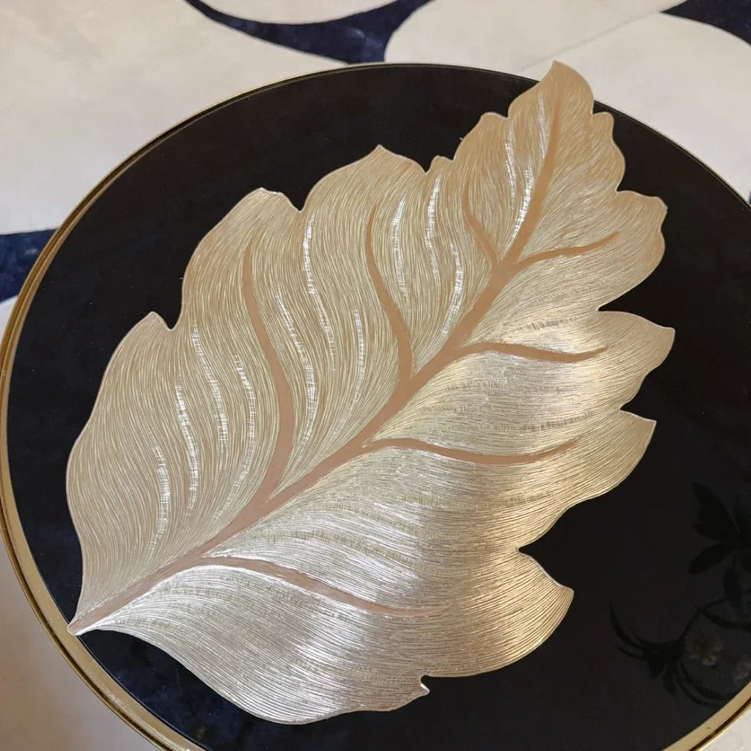 Gold Leaf Shape Decorative Serving Tray | Stornfield