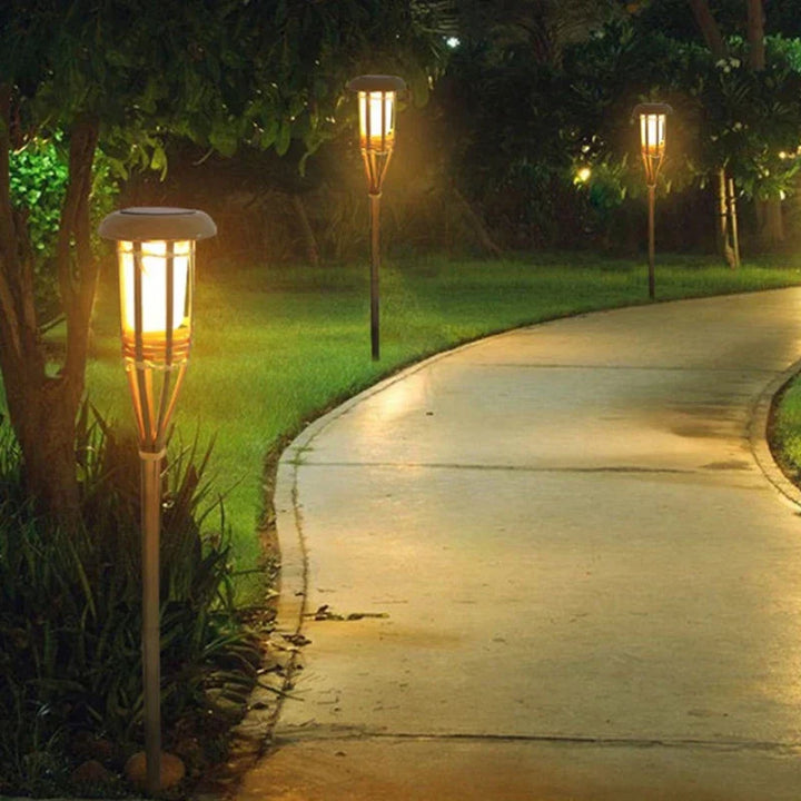 Stornfield | Solar Torch 5-Piece Set | Flame-Effect LED Garden Lights | Solar Powered | Outdoor Decorative Light