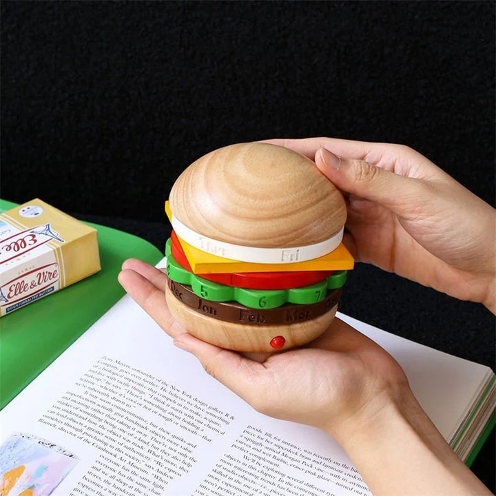 Rotating Wooden Hamburger Decorative Calender | Stornfield