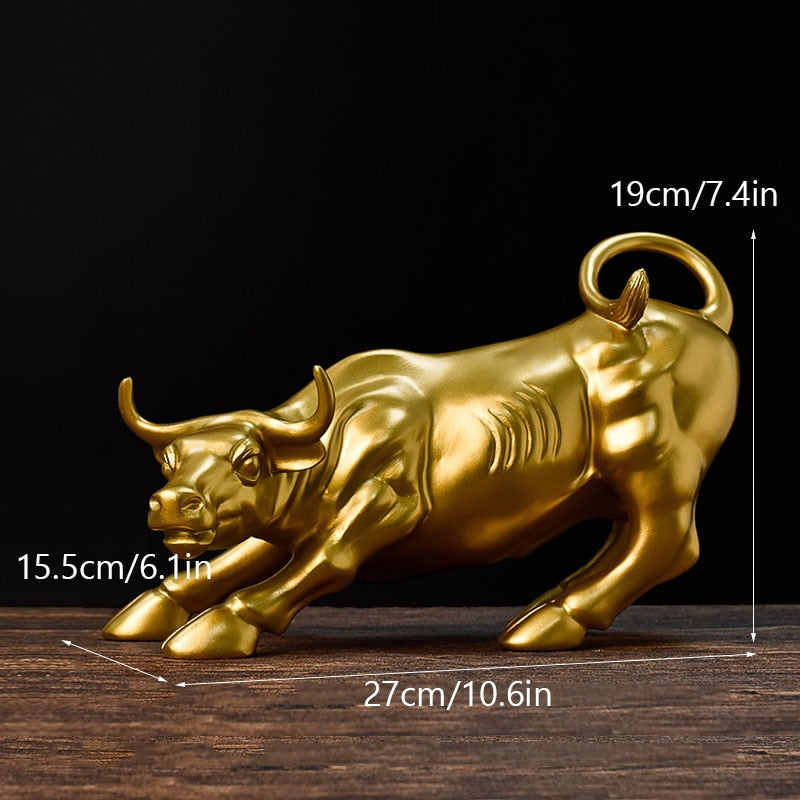 Stornfield | Graffiti-Painted Resin Bull Figurines Home Decor Living Room Bedroom Office Desk Feng Shui Ornaments Collection Statues