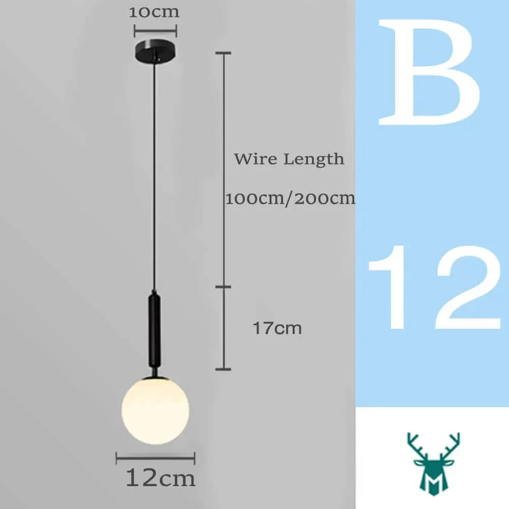 Stornfield | Mid-Century Modern Globe Glass Pendant Light