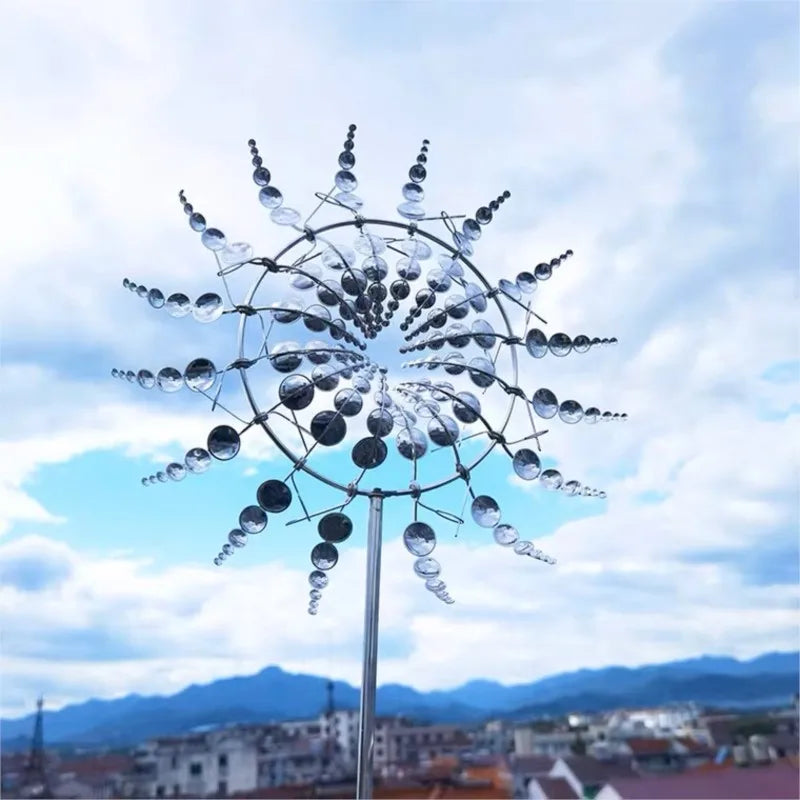 Stornfield | Unique Solar-Powered Kinetic Metal Windmill Spinner - Magical Wind Collectors for Patio, Garden, Lawn Outdoor Decoration
