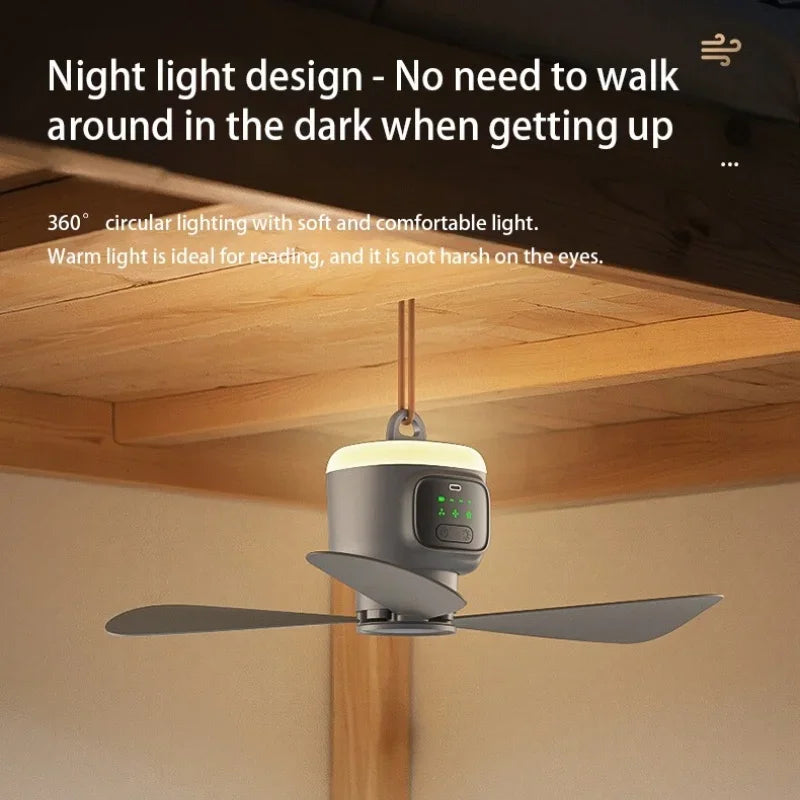 12000mAh Portable Ceiling & Camping Fan – Outdoor Tent Air Circulator and Cooling Ventilator | Stornfield