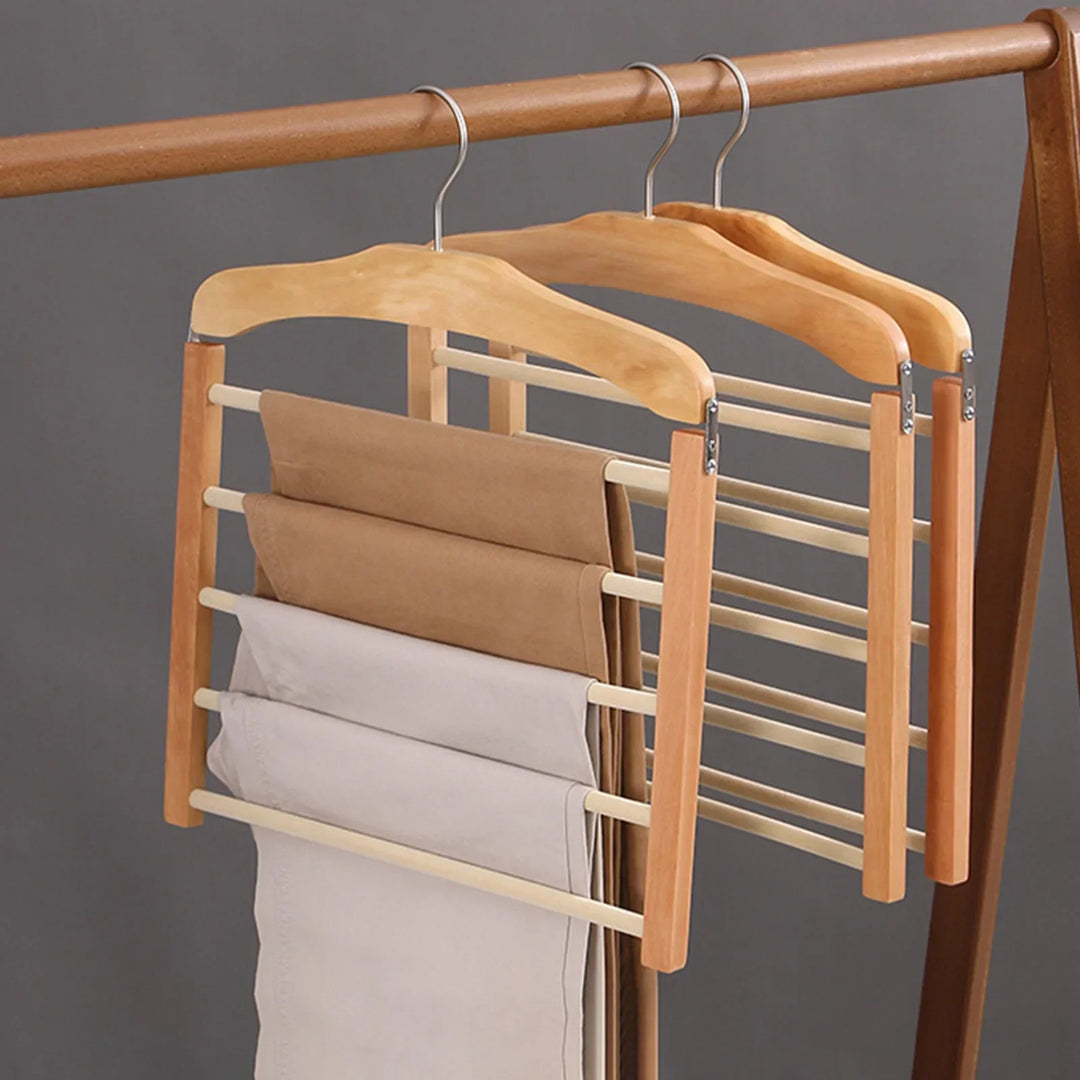 Space Saving Wooden Multi-Tier Trouser Rack | Stornfield