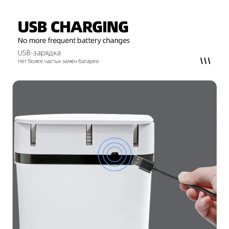 Waterproof Smart Wave Sensor Automatic Trash Can | Stonrfield