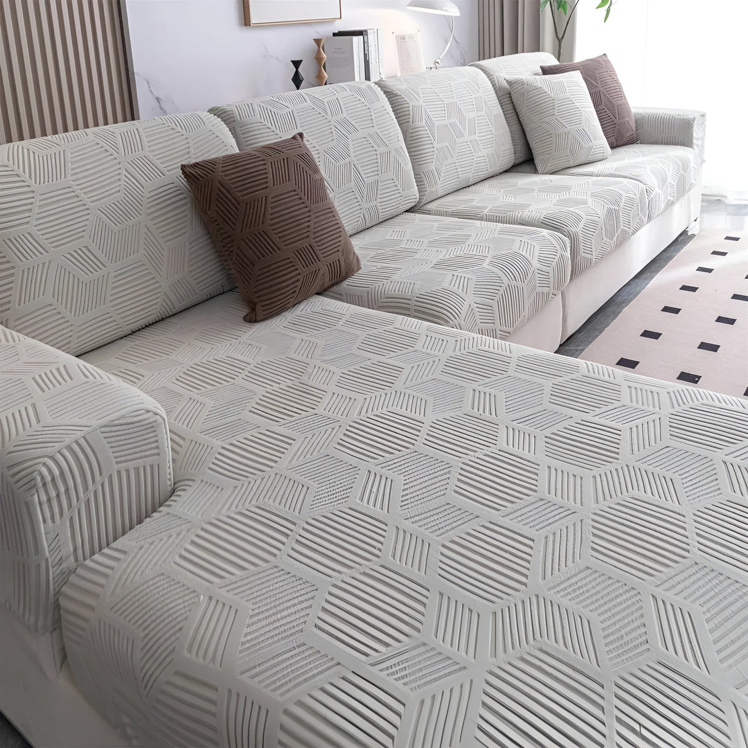 Jacquard Sofa Cover with Geometric Pattern – Soft & Pet-Friendly | Perfect for Protection and Cozy Living Spaces | Stornfield