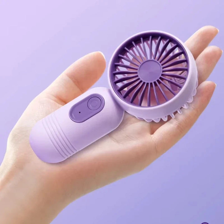 Mini Handheld USB Fan – 3-Speed Strong Wind Portable Desk Fan, Rechargeable for Students, Office, Outdoor, Travel, and Camping | Stornfield
