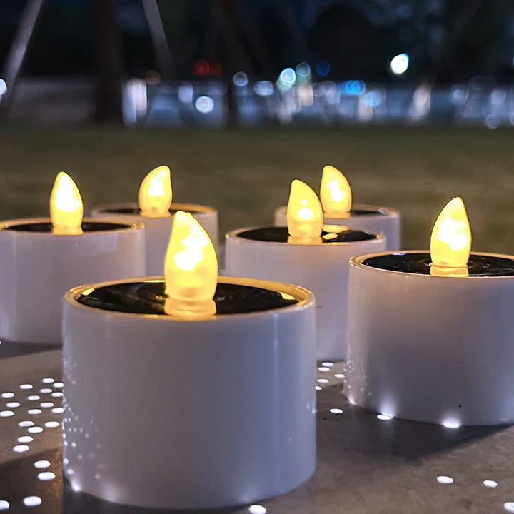 Solar-powered LED candles - Flickering outdoor lighting for garden and patio | Stornfield