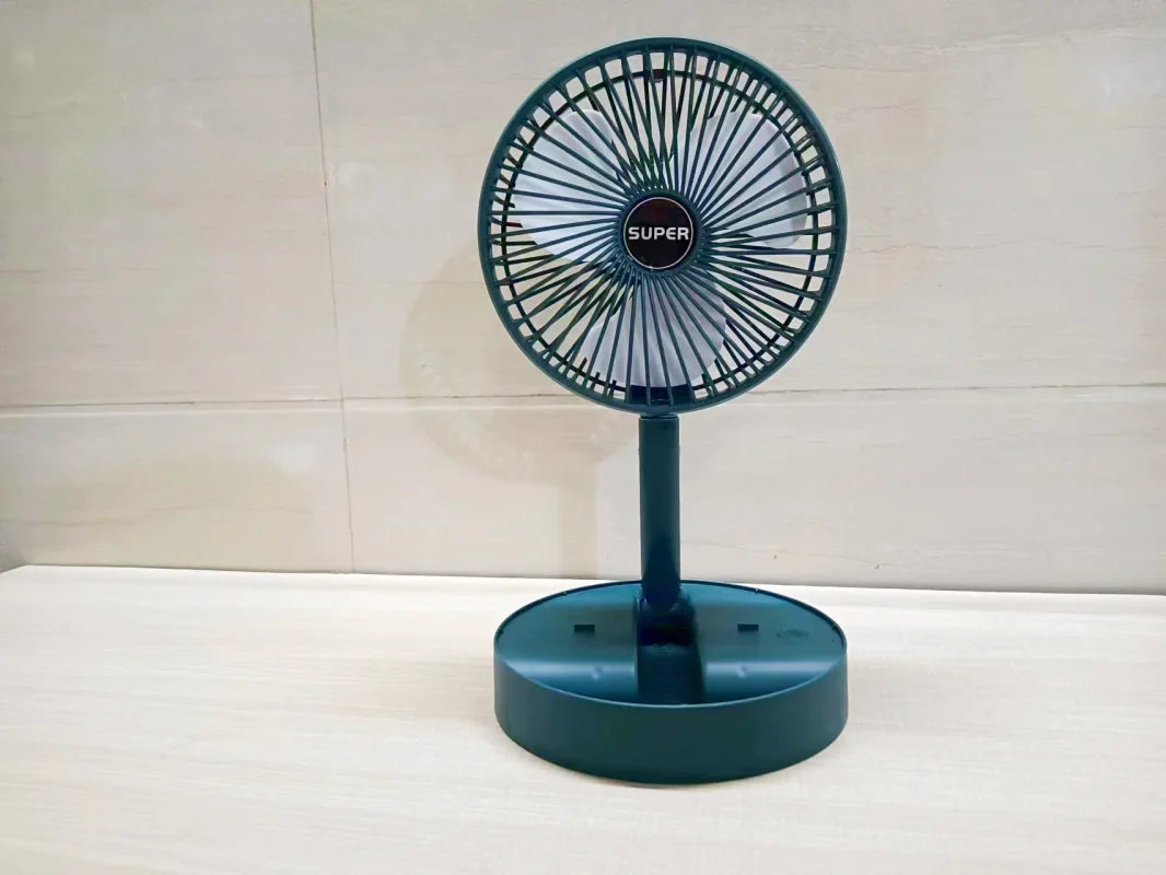 Portable 6-Inch Stand Fan | Folding Telescopic Floor/USB | Rechargeable Battery | 3 Speeds, Super Quiet, Adjustable Height | Stornfield