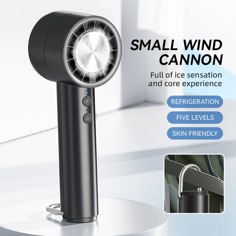 Stornfield | Brisano AirCool Mini Hand Fan with Cooling Function | 5 Speeds | LED Display & USB Charging | Quiet & Portable | For Travel, Office & Outdoor