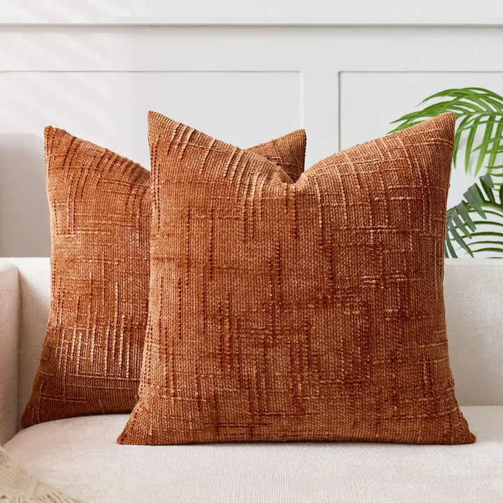 Chenille Sofa cushion cover – Soft solid design | Elegant decoration for living & bedrooms | Stornfield