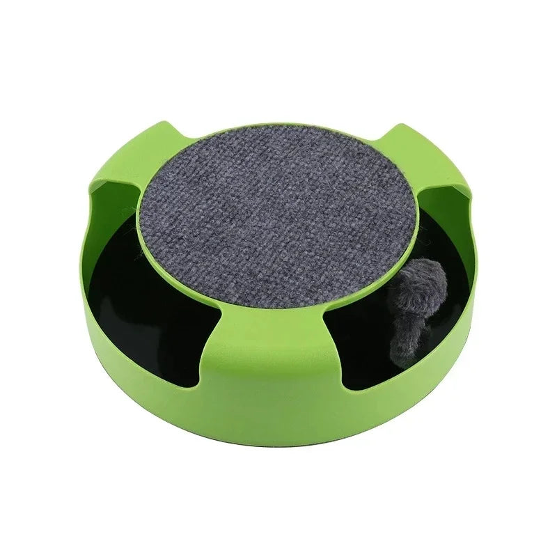 Stornfield Interactive Cat Toy with Rotating Mouse & Scratching Area