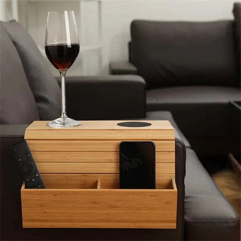 Minimalist Bamboo Sofa Armrest Organizer | Stornfield