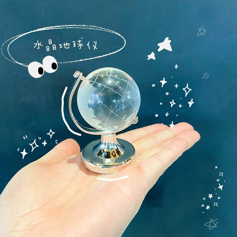 Crystal Transparent Miniature Glass Earth Globe | Stornfield
