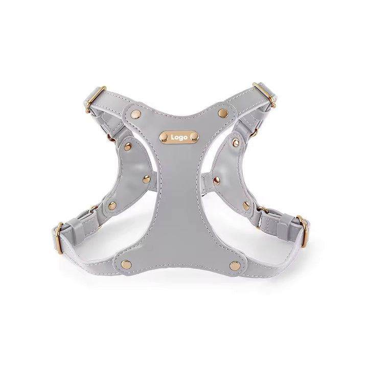 Adjustable Leather Dog Harness with Custom Engraving Stornfield