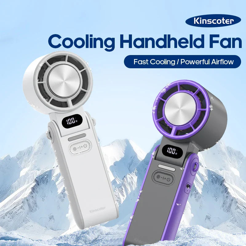 CoolityGo Handheld Fan with Ice-Cool Technology | 100 Speed Levels | 3600mAh Battery | Foldable & Ultralight | Stornfield
