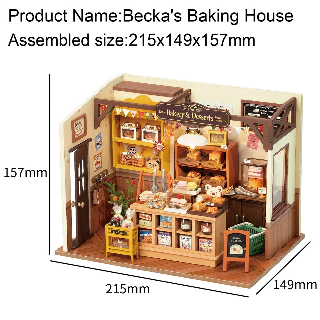 Miniature Cafe Wooden AssemStornfieldy DIY Bakery Kit | Stornfield