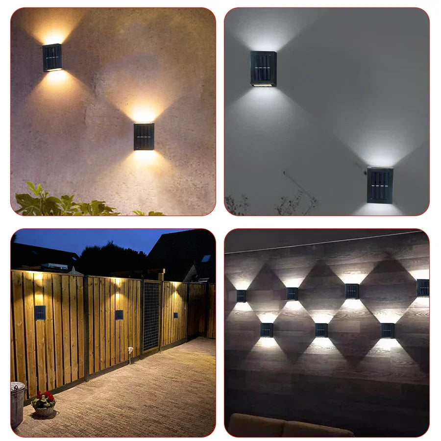 Stornfield | Waterproof LED Solar Wall Light: Up and Down Light for Balcony, Garden, Street and Landscape