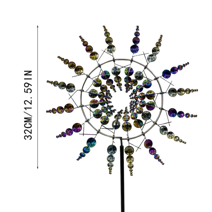 Stornfield | Unique Solar-Powered Kinetic Metal Windmill Spinner - Magical Wind Collectors for Patio, Garden, Lawn Outdoor Decoration