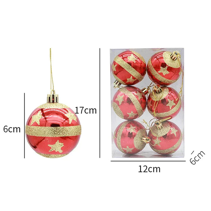 Elegant Snowflake Christmas Baubles Set – High-quality Christmas ornaments in red, white and gold, perfect for festive tree decoration at Christmas | Stornfield