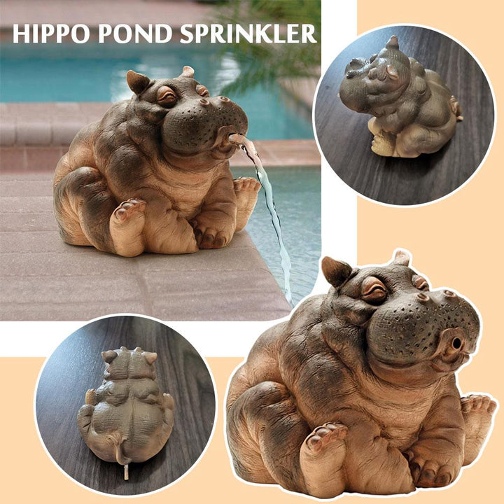 Stornfield | Playful Hippo Garden Sprinkler Statue