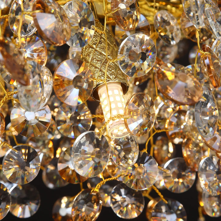 Stornfield | Long Crystal Pendant Light - Dining Room Gold Hanging Light Restaurant Island, Nordic Silver Large LED Pendant Light