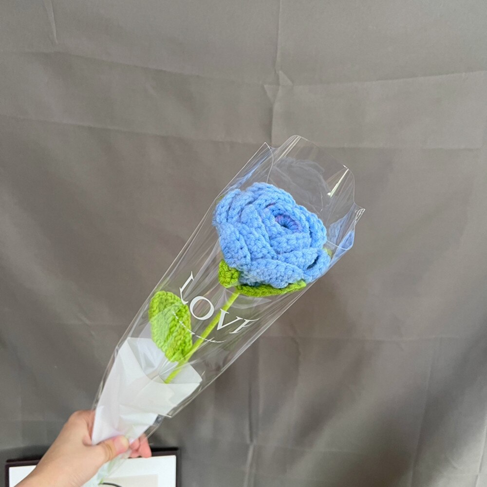 Bouquet of hand-knitted roses
