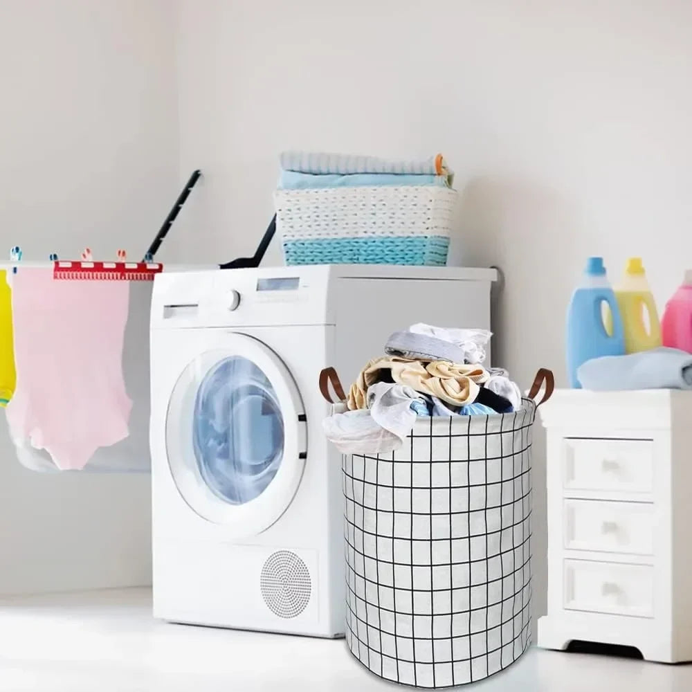 EcoStore Laundry Basket – Foldable Canvas & Linen Laundry Basket with Handles and Drawstring Stornfield