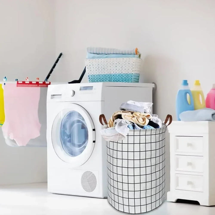 EcoStore Laundry Basket – Foldable Canvas & Linen Laundry Basket with Handles and Drawstring Stornfield