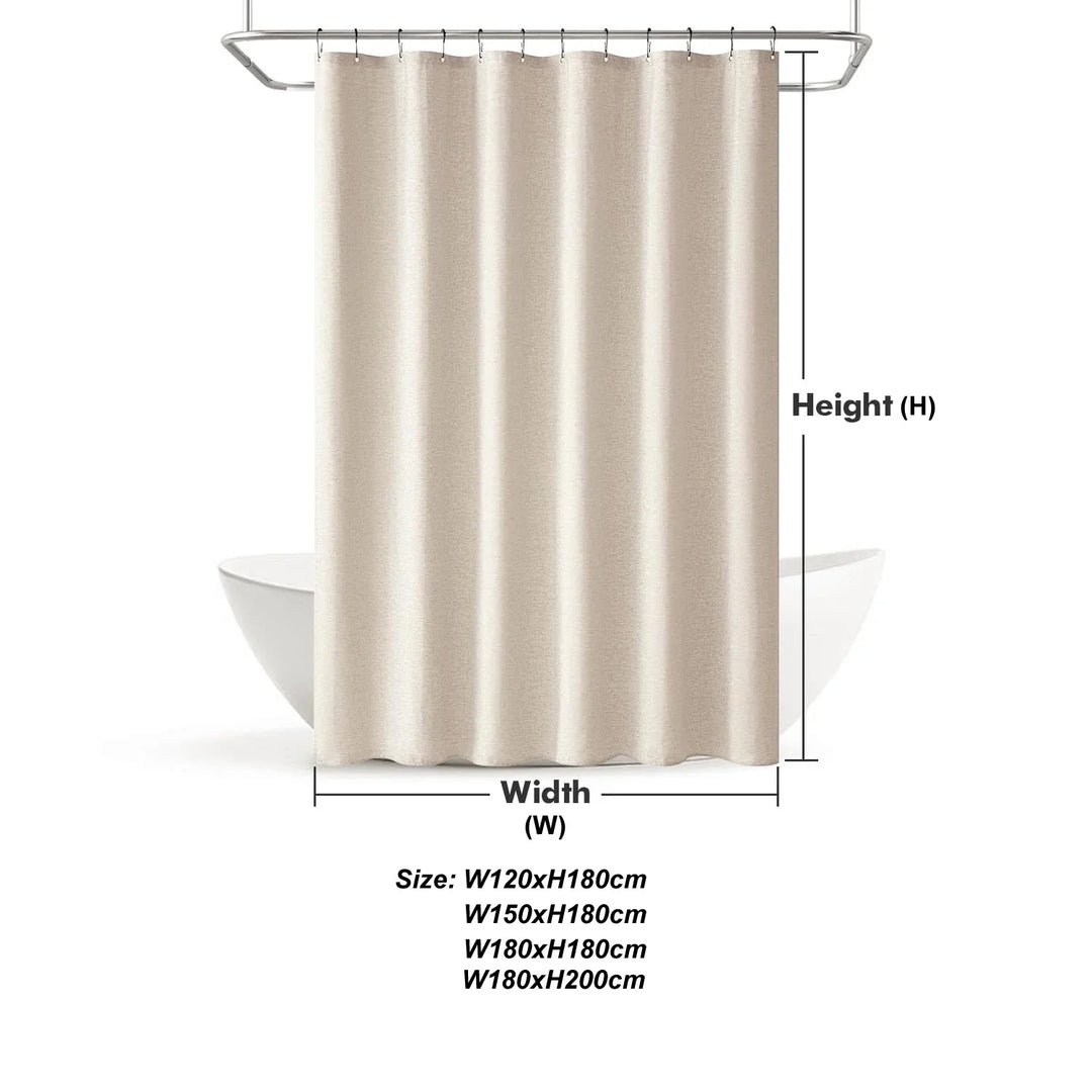 Luxurious linen shower curtain – Waterproof and thick Stornfield faux linen
