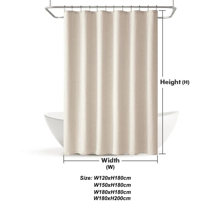 Luxurious linen shower curtain – Waterproof and thick Stornfield faux linen