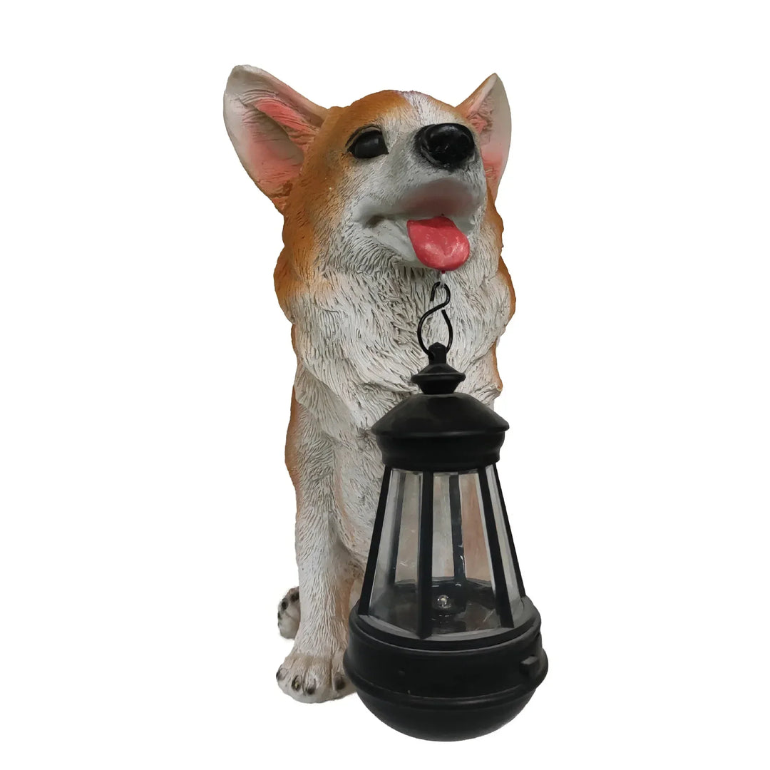 Stornfield | Solar-Powered Resin Dog Statue Lamp