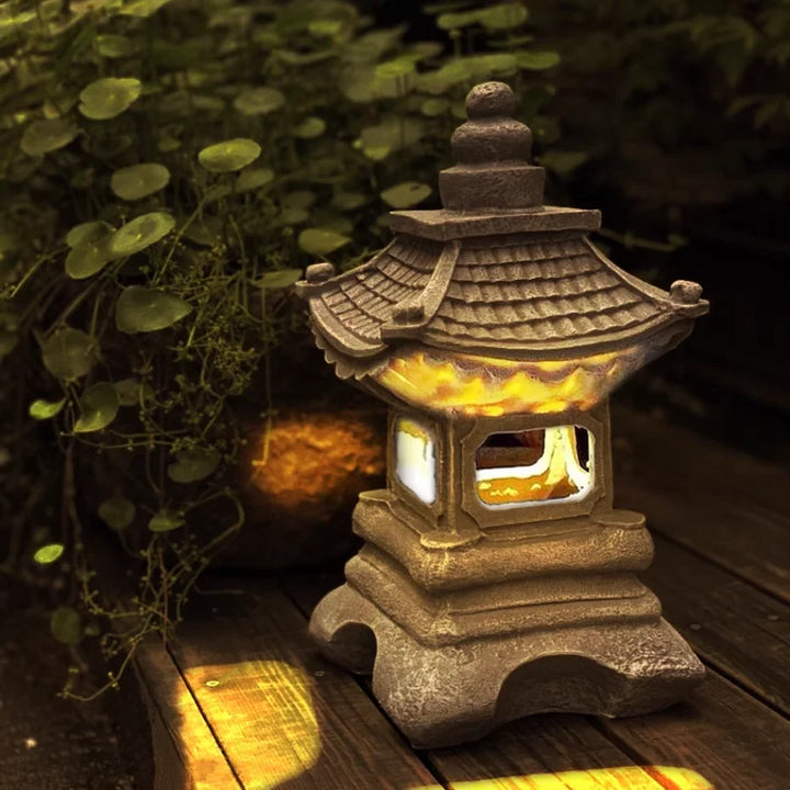 Japanese garden lantern - Weatherproof LED outdoor lighting for Zen gardens | Stornfield