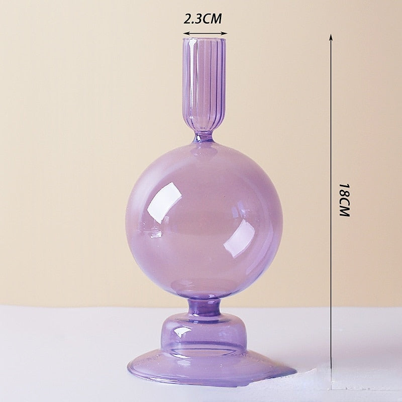 Stornfield | Lilac Glass Candlestick