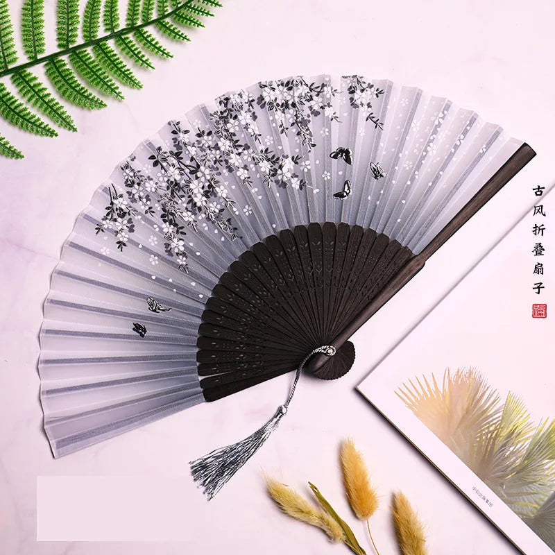 Traditional Japanese Style Floral Hand Fan | Stornfield