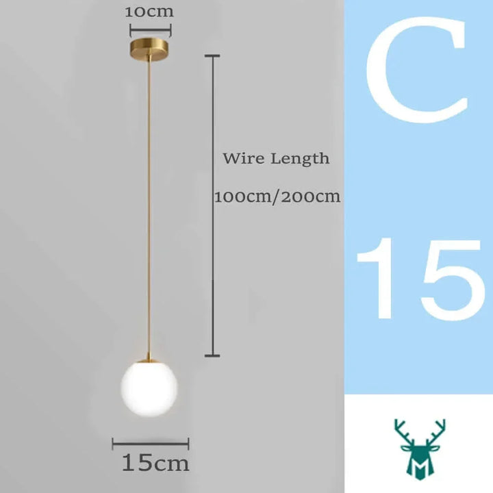 Stornfield | Mid-Century Modern Globe Glass Pendant Light