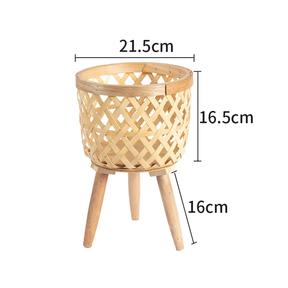 Stornfield | Hand-Woven Bamboo Flower Pot with Stand, Flower Display, Storage Rack, DIY Storage, Kids' Plant Pots, Home Decor