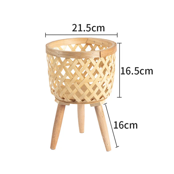 Stornfield | Hand-Woven Bamboo Flower Pot with Stand, Flower Display, Storage Rack, DIY Storage, Kids' Plant Pots, Home Decor