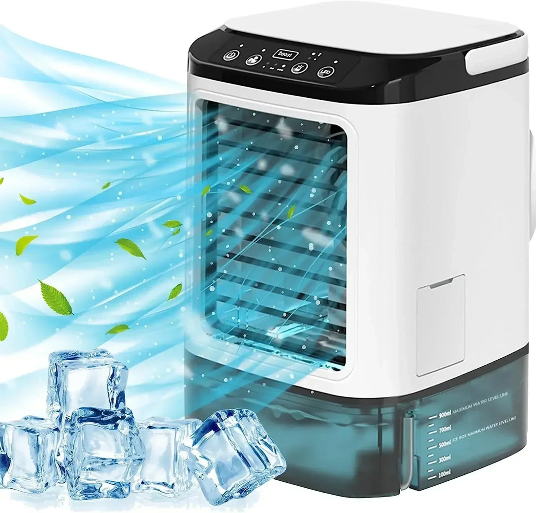 Portable Desktop Air Conditioner Fan – Dual Spray Ultrasonic Humidifier, 3-Speed Silent Air Cooler with Night Light for Home | Stornfield